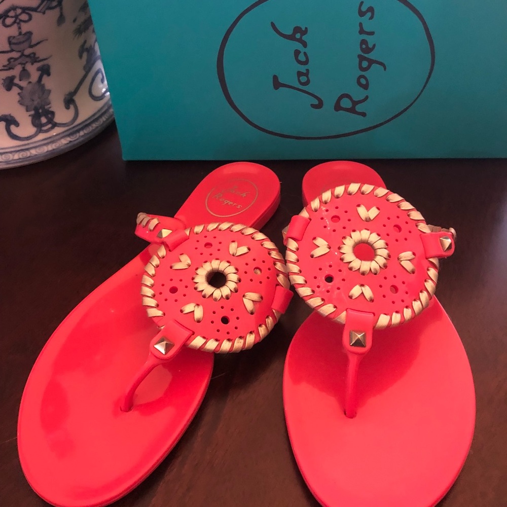 Jack Rodgers Jelly Sandals Hot Pink 7.5